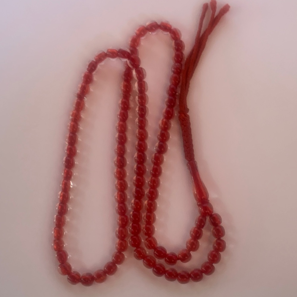 Chic Red Beaded Necklace